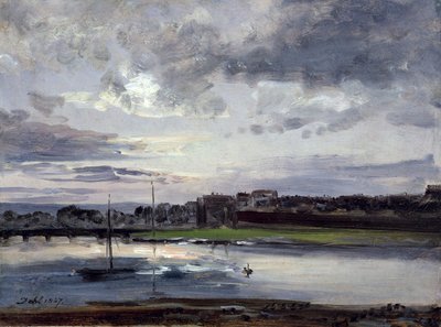 The Elbe and the New Town, Dresden, in the Evening Light, 1837 by Johan Christian Dahl